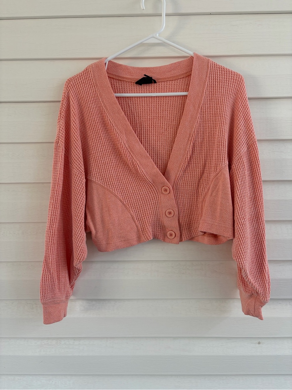 Urban Outfitters Out From Under Waffle Knit Cropped Cardigan Cozy Lounge Boho